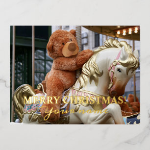 Carousel met Teddy Bear Folie Feestdagen Briefkaart