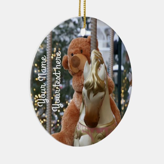 Carousel met Teddy Bear Keramisch Ornament (Rechts)
