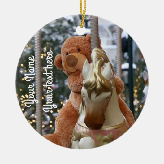 Carousel met Teddy Bear Keramisch Ornament (Voorkant)