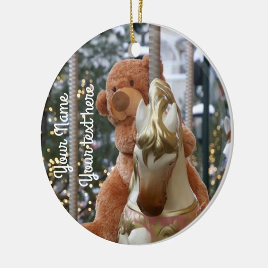 Carousel met Teddy Bear Keramisch Ornament (Links)
