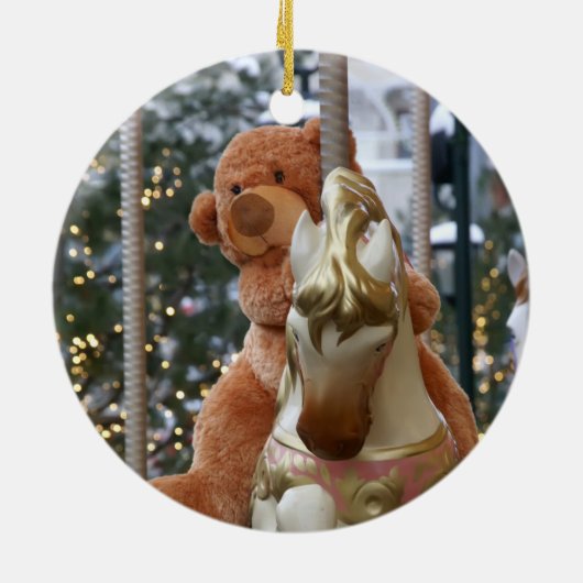 Carousel met Teddy Bear Keramisch Ornament (Achterkant)