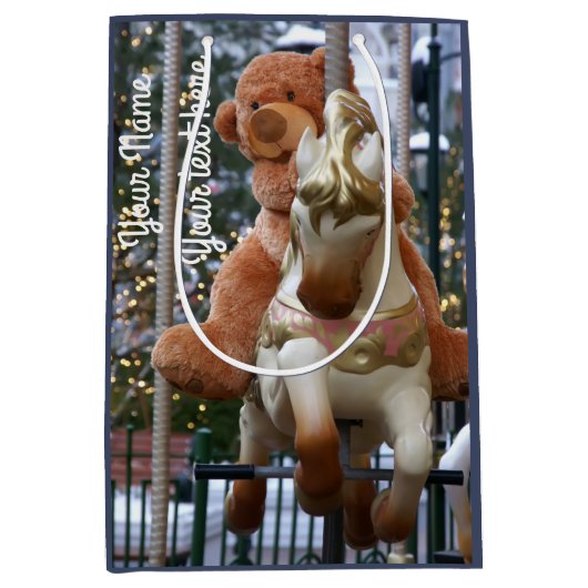 Carousel met Teddy Bear Medium Cadeauzakje (Voorkant)