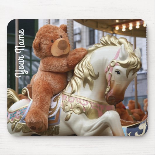 Carousel met Teddy Bear Mousepad Muismat (Voorkant)