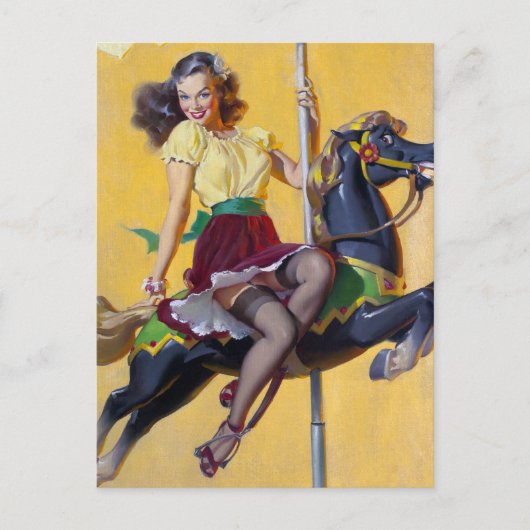 Carousel Pin Up Briefkaart (Voorkant)