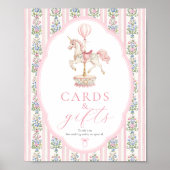 Carousel Pink Cards and Gifts Sign Poster (Voorkant)