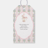 Carousel Pink First Birthday Cadeaulabel (Achterkant)