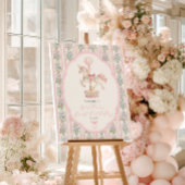 Carousel Pink First Birthday Welcome Poster