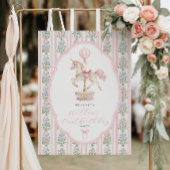 Carousel Pink First Birthday Welcome Poster