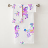 Carousel Pony Bath Towel Set Bad Handdoek (Insitu)