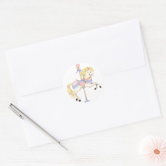 Carousel Pony Ronde Sticker (Envelop)