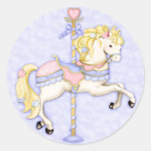 Carousel Pony Ronde Sticker (Voorkant)
