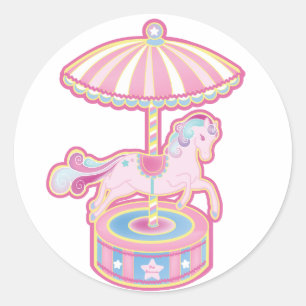Carousel Pony Ronde Sticker