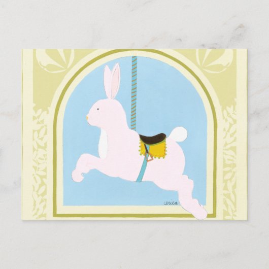 Carousel Rabbit van June Erica Vess Briefkaart (Voorkant)