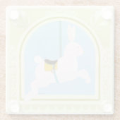 Carousel Rabbit van June Erica Vess Glazen Onderzetter (Achterkant)