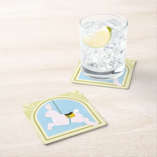 Carousel Rabbit van June Erica Vess Kartonnen Onderzetters (Insitu)