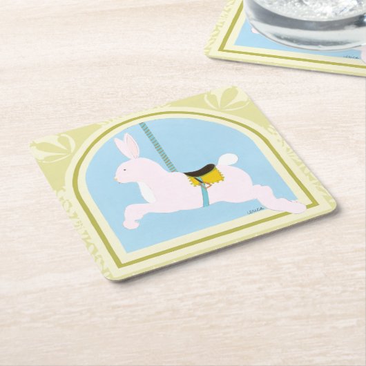 Carousel Rabbit van June Erica Vess Kartonnen Onderzetters (Schuin)
