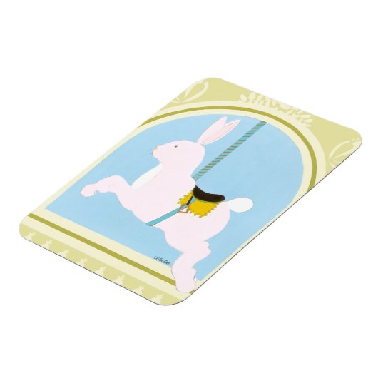 Carousel Rabbit van June Erica Vess Magneet (Linkerzijde)
