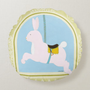 Carousel Rabbit van June Erica Vess Rond Kussen