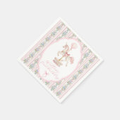 Carousel Roze Eerste Verjaardag Servet (Hoek)