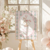 Carousel Roze Eerste Verjaardag Welkom Poster