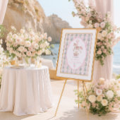 Carousel Roze Eerste Verjaardag Welkom Poster