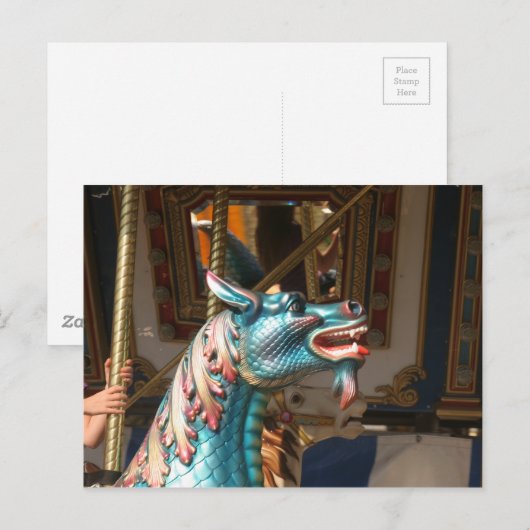 Carousel Seahorse Briefkaart (Voorkant / Achterkant)