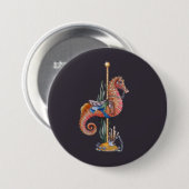 Carousel Seahorse Ronde Button 7,6 Cm (Voorkant /achterkant)
