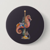 Carousel Seahorse Ronde Button 7,6 Cm (Voorkant)