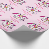 Carousel Unicorn Name Cadeaupapier (Hoek)