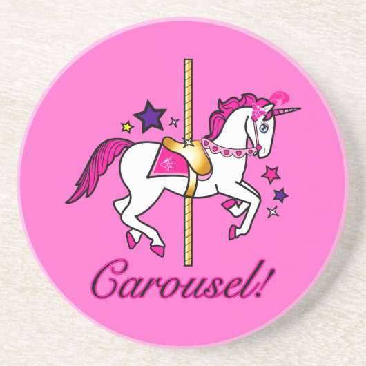 Carousel Unicorn Zandsteen Onderzetter (Voorkant)