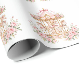 Carousel Van Dromen 1e Verjaardagsfeestje Voor Mei Cadeaupapier