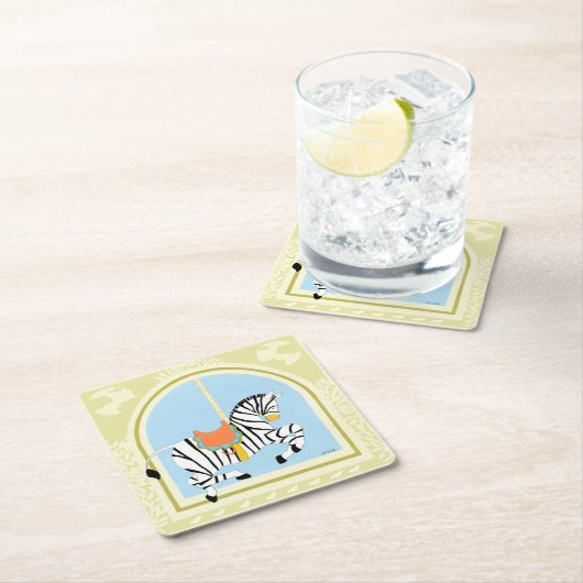 Carousel Zebra van June Erica Vess Kartonnen Onderzetters (Insitu)