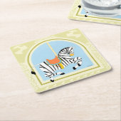 Carousel Zebra van June Erica Vess Kartonnen Onderzetters (Schuin)