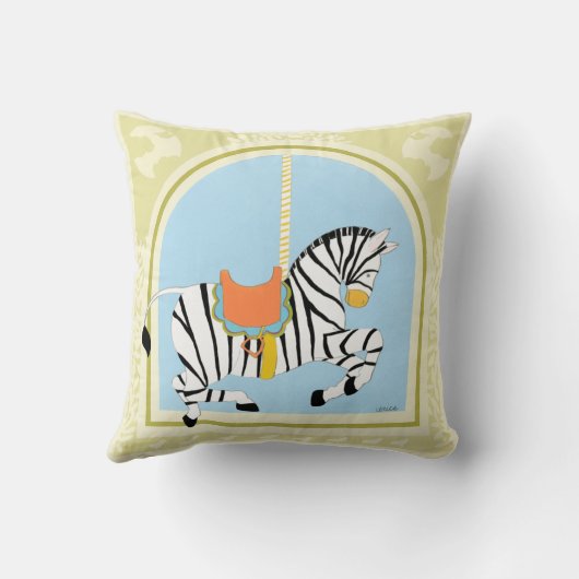 Carousel Zebra van June Erica Vess Kussen (Achterkant)