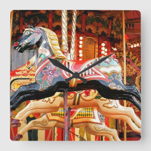 CAROUSELPAARD VIERKANTE KLOK