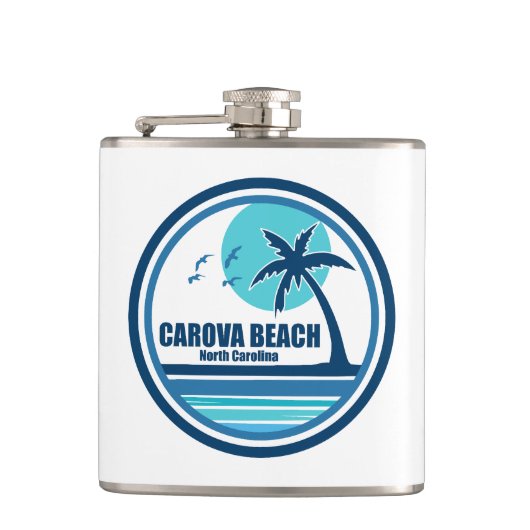 Carova Beach North Carolina Palmboom Vogels Heupfles (Voorkant)