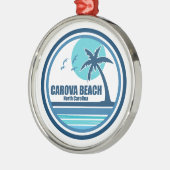 Carova Beach North Carolina Palmboom Vogels Metalen Ornament (Links)