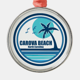 Carova Beach North Carolina Palmboom Vogels Metalen Ornament