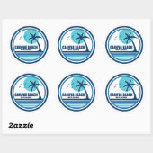Carova Beach North Carolina Palmboom Vogels Ronde Sticker (Vel)