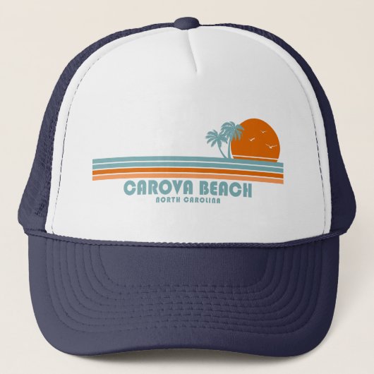 Carova Beach North Carolina Sun Palm Trees Trucker Pet (Voorkant)