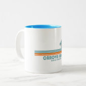 Carova Beach North Carolina Sun Palm Trees Tweekleurige Koffiemok (Voorkant links)