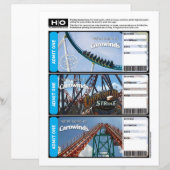 Carowinds Mock Ticket voor reizen en evenementen (Voorkant / Achterkant)