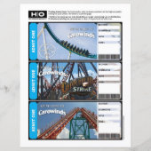 Carowinds Mock Ticket voor reizen en evenementen (Voorkant)