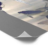 Carp and White Wisteria, Watanabe Seitei Poster (Hoek)