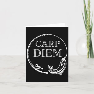 Carp Diem grijp de karper grappig Gevist Carpe Die Kaart