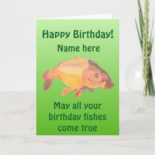 Carp Fish Birthday card Kaart (Voorkant)