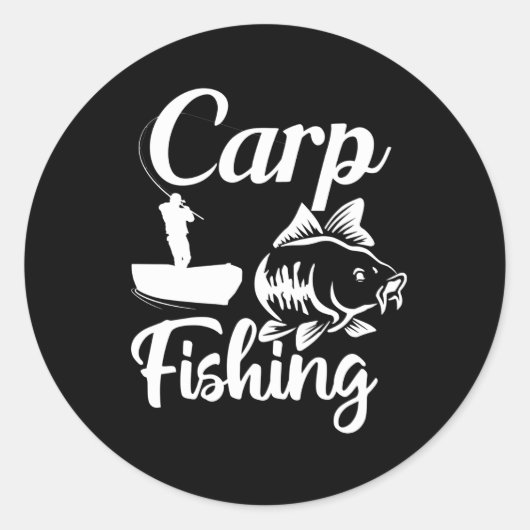Carp Hunter Vist Ronde Sticker (Voorkant)