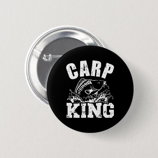 Carp King Vist Ronde Button 5,7 Cm (Voorkant /achterkant)