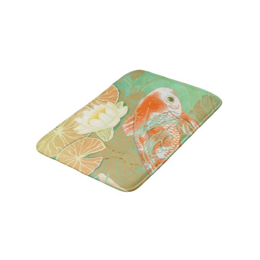 Carp Koi Fish Water Lily Pond Bath Mat (Gekanteld)