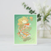 Carp Koi Fish Water Lily Pond Briefkaart (Staand voorkant)